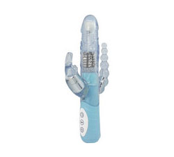 Tri Me Dual Insertion Vibrator Waterproof Blue